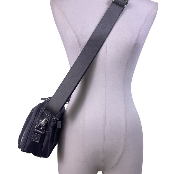 IHKWIP Unisex Black Nylon Adjustable Strap Convertible Crossbody Bag