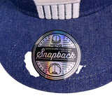 Marvel Mens Blue Cotton Punisher Snapback Hat Adjustable Denim Skull Accents