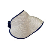 Helen Kaminski Womens Natural Raffia Straw Visor Hat With Black Trim