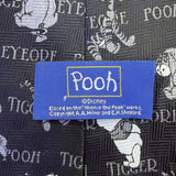 Disney Men Black Polyester Winnie The Pooh & Friends Pattern Novelty Tie