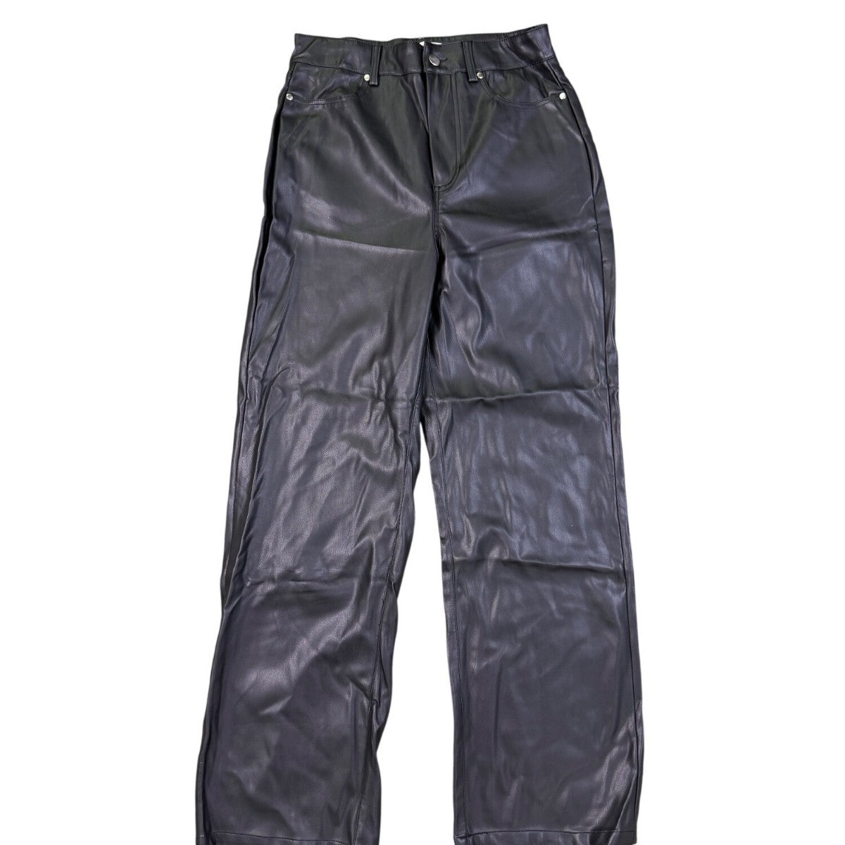 Justfab Womens Black Faux Leather Pants Size M