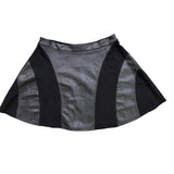 Jessica Simpson Womens Black Faux Leather Paneled Skater Skirt Sz L