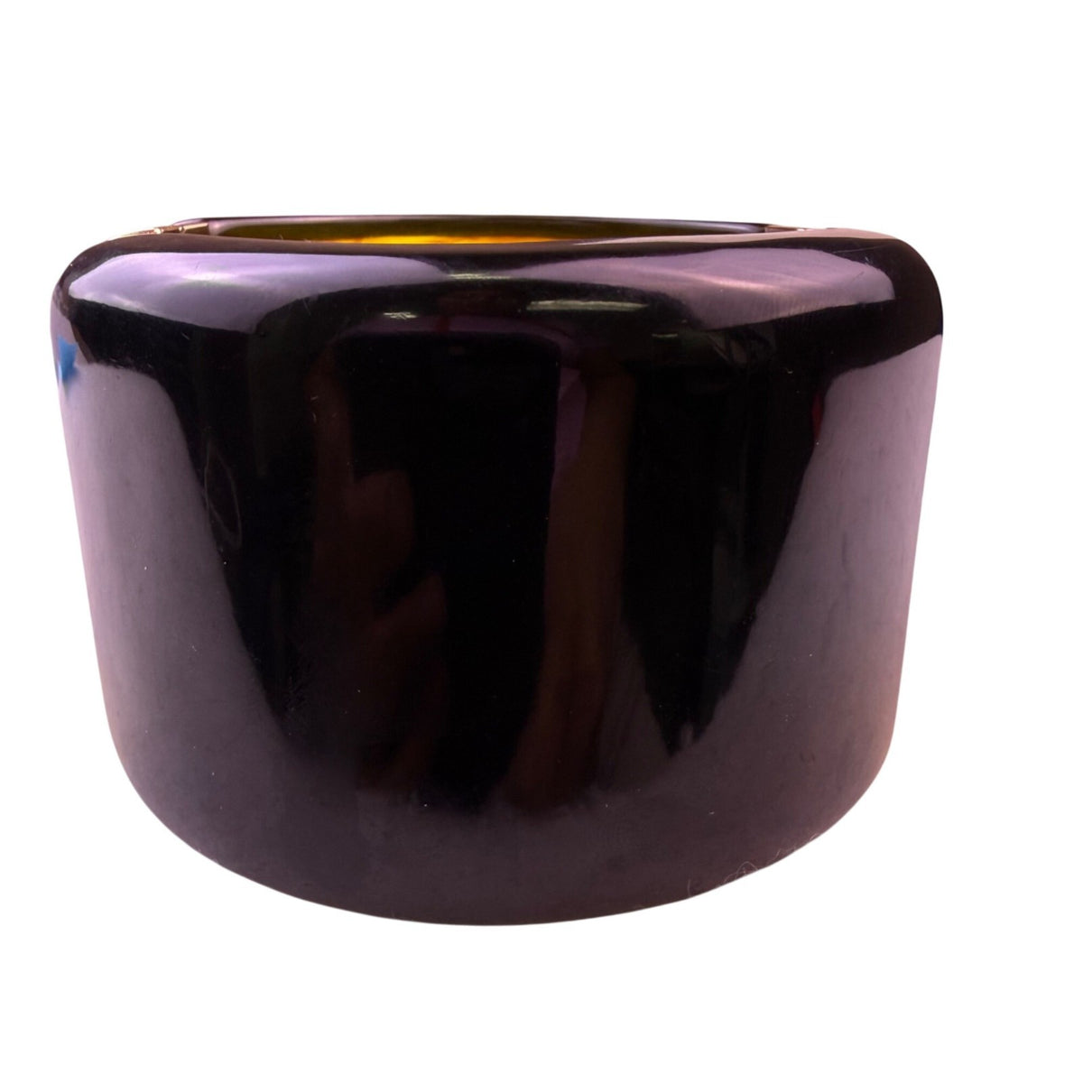 Modern Gold Tone Womens Resin Hinged Cuff Bracelet Brown/Black Elegant Statement