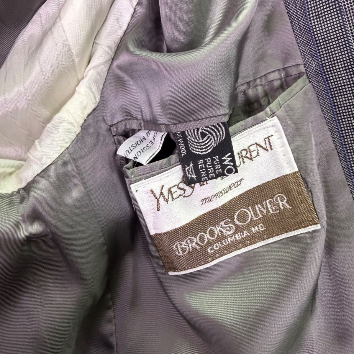 Saint Laurent Mens Gray Wool Pinstripe Blazer & Pants Suit Classic Fit