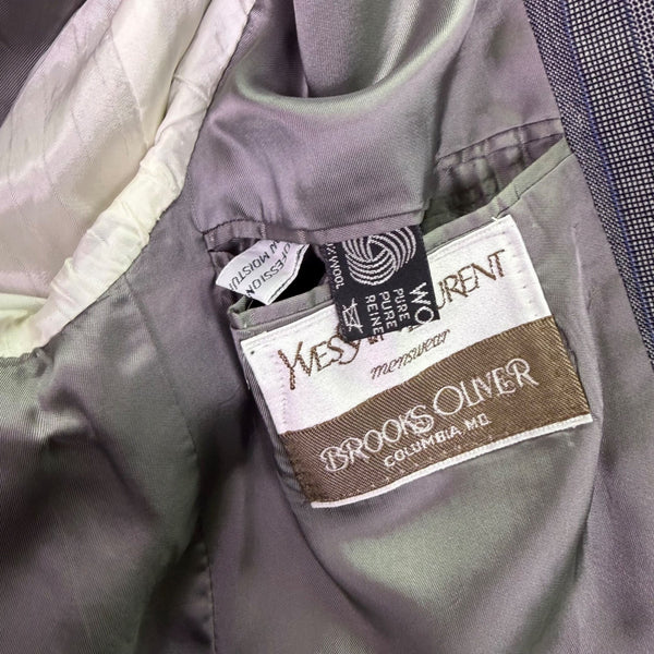 Saint Laurent Mens Gray Wool Pinstripe Blazer & Pants Suit Classic Fit
