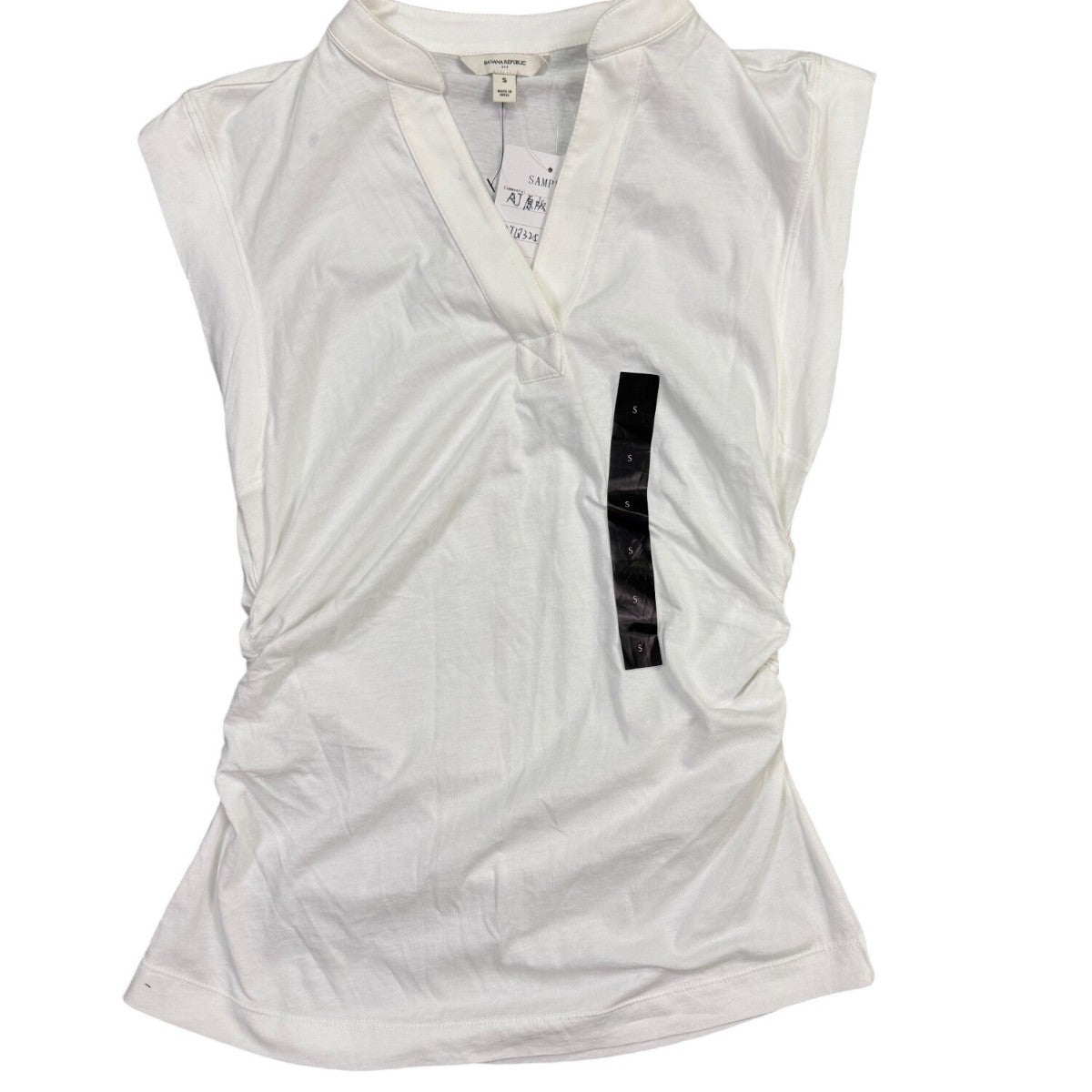 Banana Republic Womens White Sleeveless V-Neck Top Size S