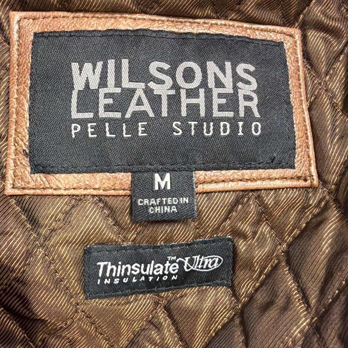 Wilsons Leather Womens Brown Genuine Leather Jacket Thinsulate Lining Sz M