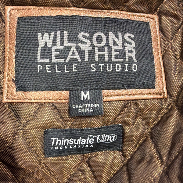 Wilsons Leather Womens Brown Genuine Leather Jacket Thinsulate Lining Sz M