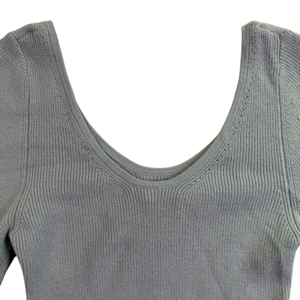 Abercrombie & Fitch Womens Sage Ribbed Bodysuit Long Sleeves Size M