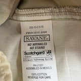 Savane Mens Khaki Cotton Classic Fit Pants No Wrinkles Stain Free Process Sz 44
