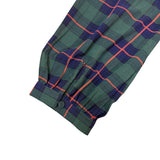 J.Crew Womens Green Plaid Polyester Long Sleeve Tiered Midi Dress Size L