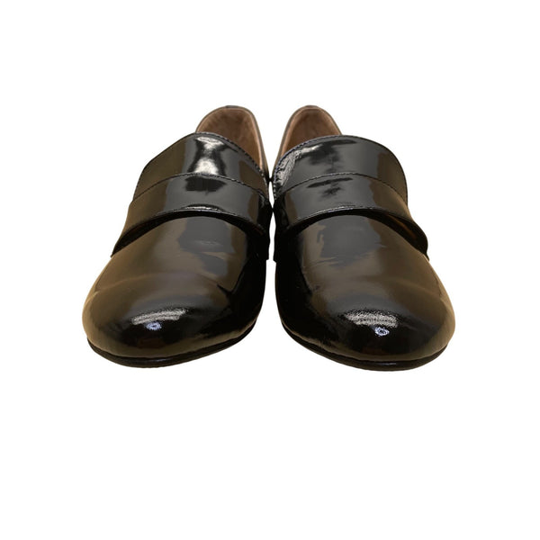 Kokko Women’s Black Patent Leather Low Heel Loafers Slip-On Dress Shoes Size 6.5