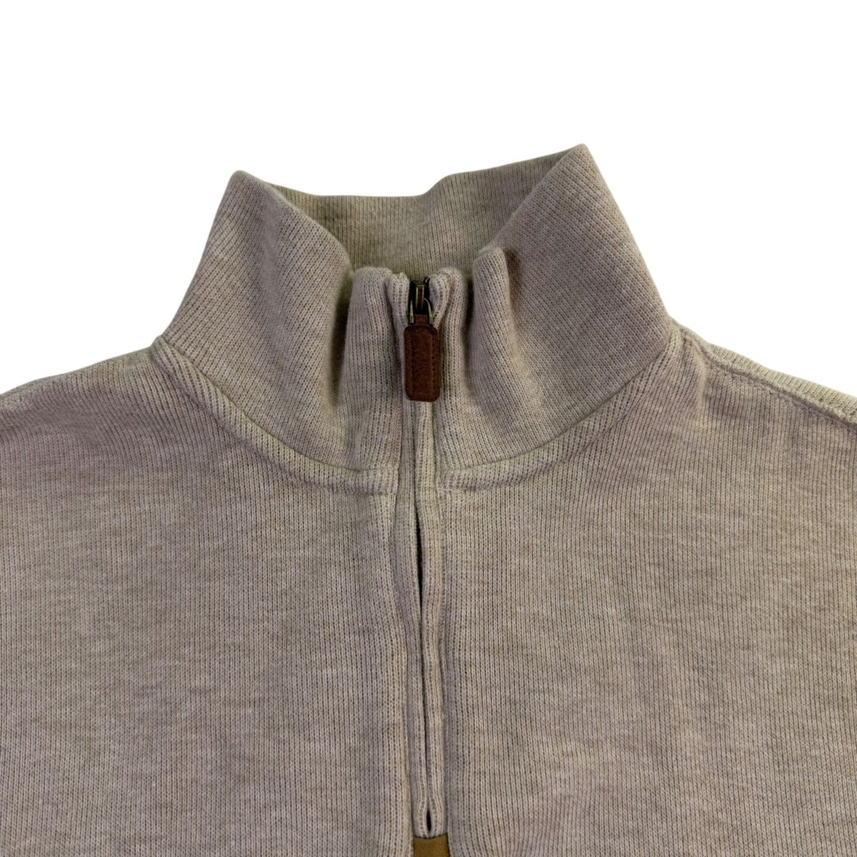 Polo Ralph Lauren Mens Beige Cotton 1/4 Zip Pullover Sweater Size S