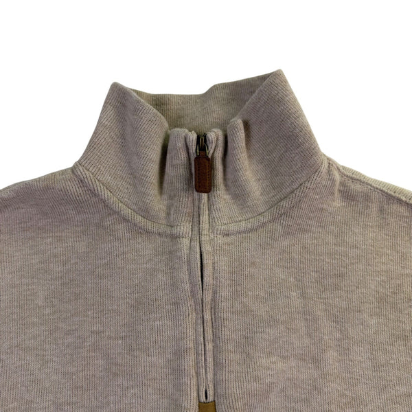 Polo Ralph Lauren Mens Beige Cotton 1/4 Zip Pullover Sweater Size S