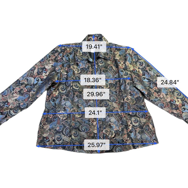 Drapers & Damons Womens Multicolor Paisley-Print Button-Up Blouse Size 1X