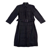 Lauren Ralph Lauren Womens Black Linen Belted Button-Up Pocket Shirt Dress Sz 2P