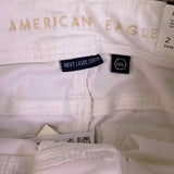 American Eagle Womens White Kick Boot Jeans Short Stretch Fit Size 2