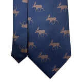 Vifa Mens Navy Blue Polyester Moose Print Neck Tie