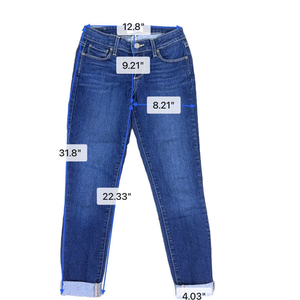 Paige Womens Blue Cotton Blend Verdugo Ankle Jeans Size 25
