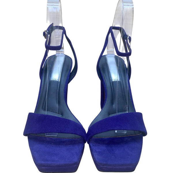 Franco Sarto Women’s Purple Suede Adjustable Strap Block Heel Sandals Size 7M