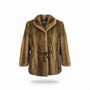 Mano Swartz Womens Brown Mink Fur Jacket Tie Waist Coat