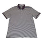 Lands End Mens Purple/White Striped Supima Polo Shirt Short Sleeve Sz 46-48