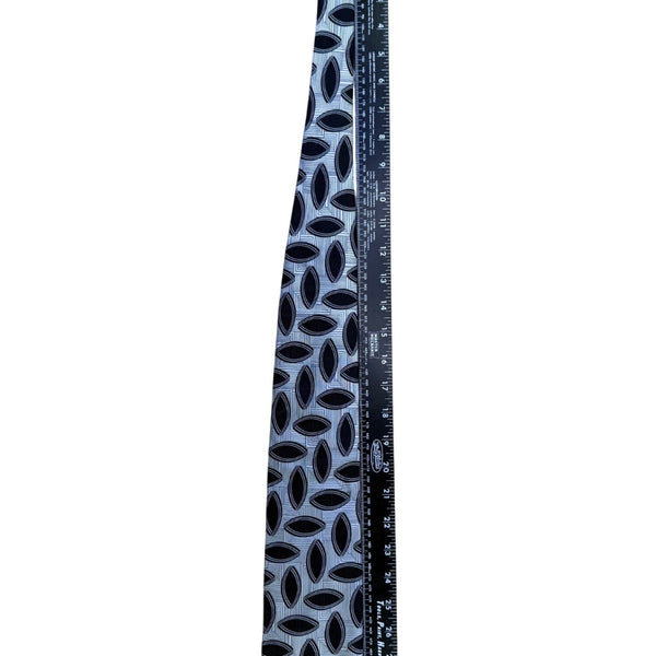 Five Star Mens Black & White 100% Silk Geometric Pattern Designer Necktie