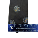 Saint Laurent Mens Black Silk Printed Tie All-Over Emblem Design Formal Acc