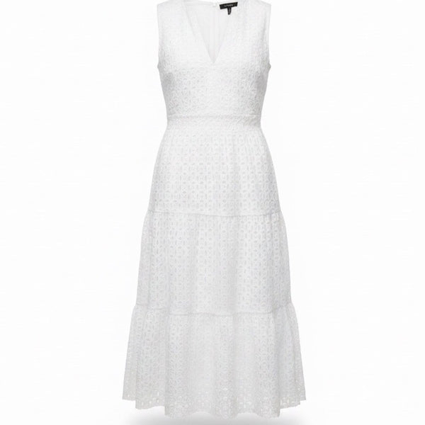 Zesica Women’s White Eyelet Sleeveless Maxi Dress Size XL