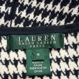 Lauren Ralph Lauren Womens Black & White Houndstooth Pleated Dress Sz M