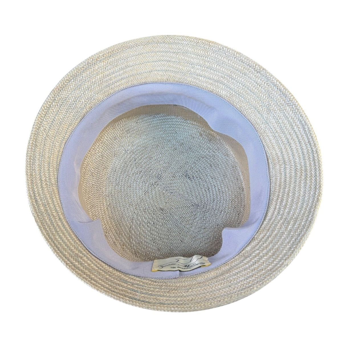 Vintage Ariane Millinery Womens Natural Straw Hat White Wide Brim Floral Accent