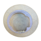 Vintage Ariane Millinery Womens Natural Straw Hat White Wide Brim Floral Accent