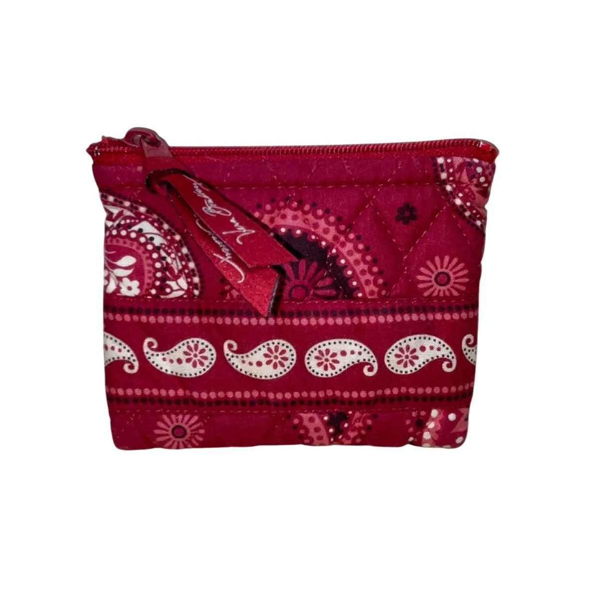 Vera Bradley Women’s Red Cotton Paisley Tote Bag With Matching Accessory Set