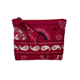 Vera Bradley Women’s Red Cotton Paisley Tote Bag With Matching Accessory Set