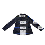 D2 Womens Black Button-Up Studded Denim Jacket Stylish Design Sz M