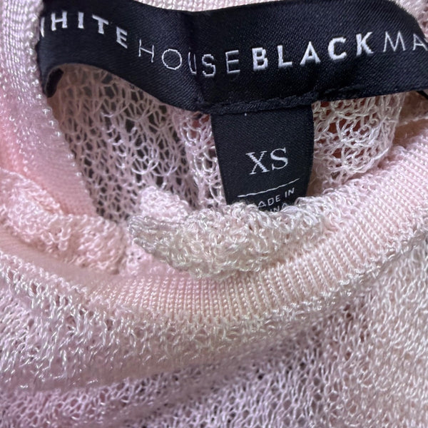 White House Black Market Womens Pink Lace Ruffled High Neck Sleeveless Top Sz XS