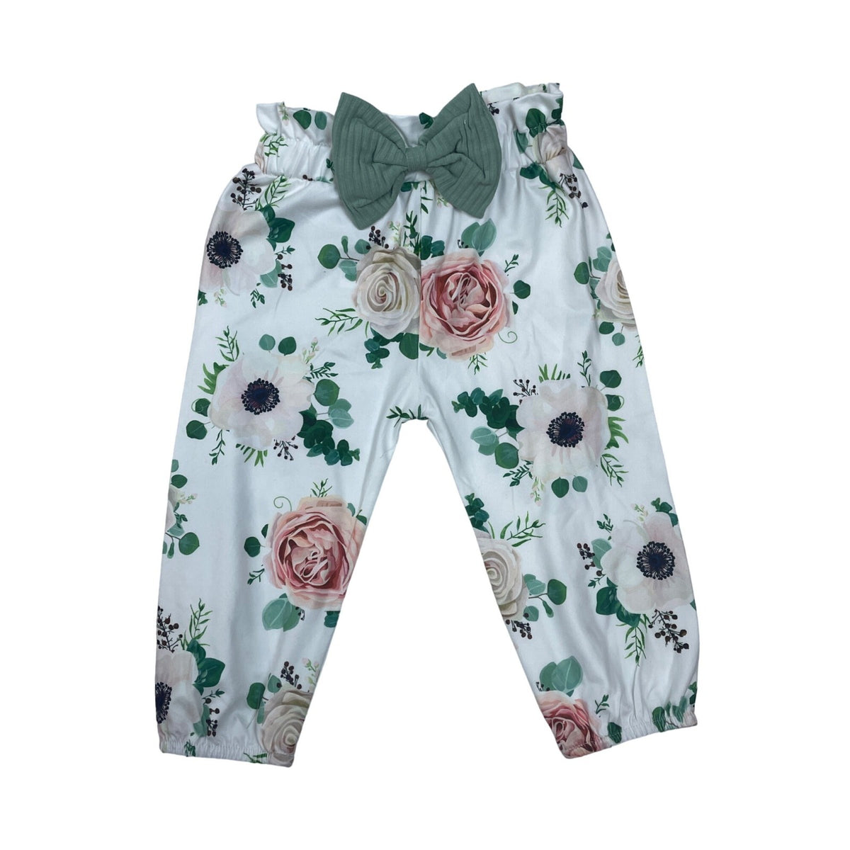 Shenzhen Toddler Girl's Green and Purple 3-Piece Florals Set Sz 3-6M
