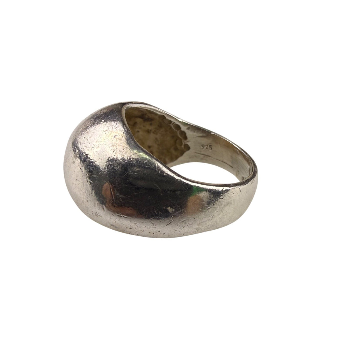 Sterling Silver Womens Dome Ring Polished Finish Size 6 Unique Modern Design 925