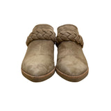 Vita Women’s Tan Suede Braided Slip-On Block Heel Mule Size 8