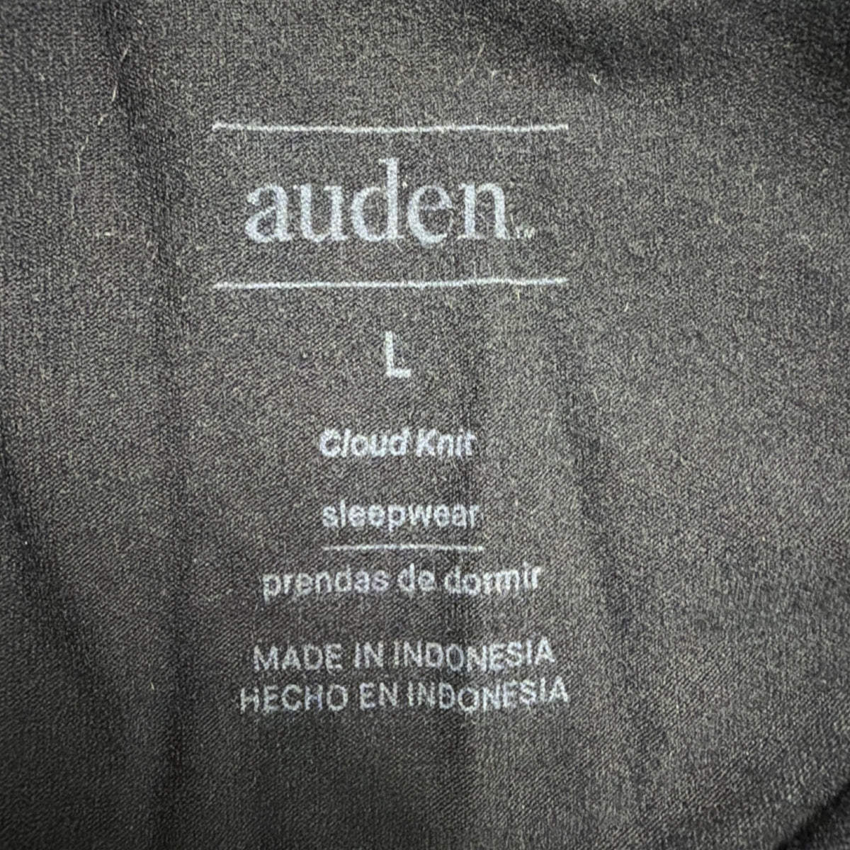 Auden Womens Black Modal Spandex Sleepwear Pajama Set Size L