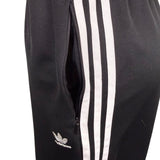 Adidas Mens Black Track Pants White Striped Casual Elastic Waist Zippered Sz M