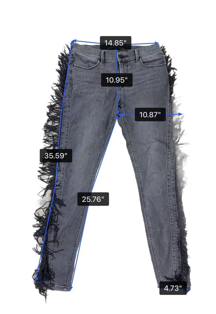 Express Womens Black Fringe-Trim Mid-Rise Legging Jeans Size 4R