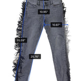 Express Womens Black Fringe-Trim Mid-Rise Legging Jeans Size 4R