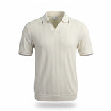 Zara Mens Cream Polo Shirthort Sleeve Ribbed Casual Size S