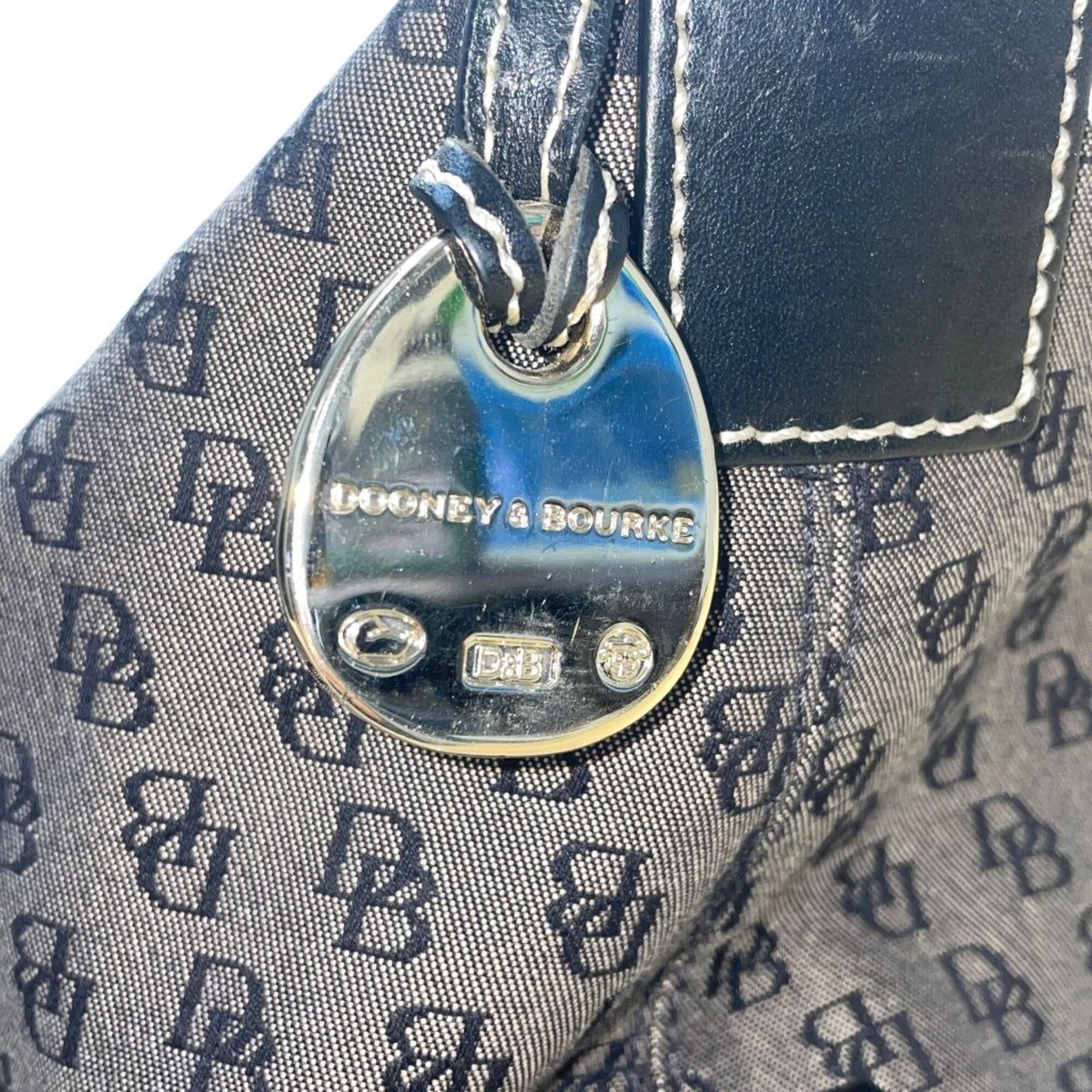 Dooney & Bourke Women’s Gray/Black Canvas Monogram Adjustable Strap Shoulder Bag