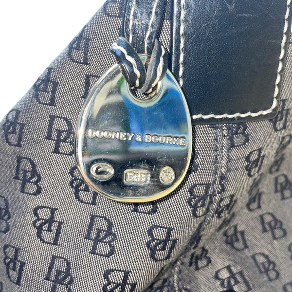 Dooney & Bourke Women’s Gray/Black Canvas Monogram Adjustable Strap Shoulder Bag