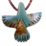 Native American Multicolor Stone Necklace With Animal Carvings & Thunderbird