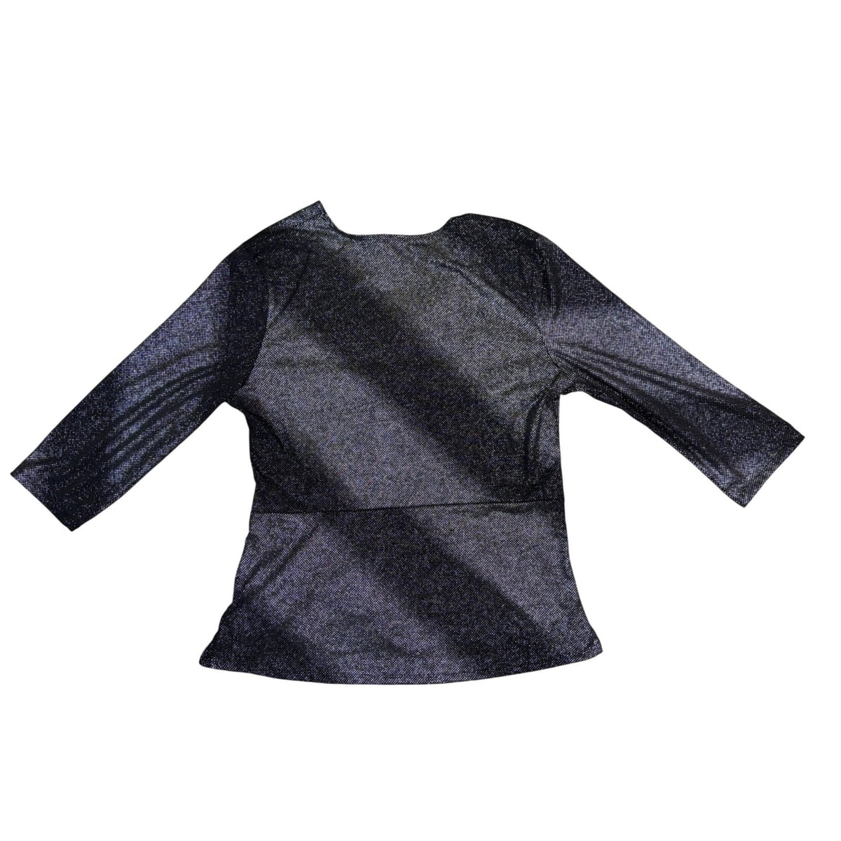Zero 2 Eight Women’s Black Metallic Sheer Wrap Shirt With V-Neck Size L