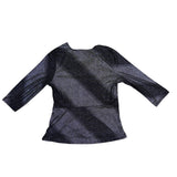 Zero 2 Eight Women’s Black Metallic Sheer Wrap Shirt With V-Neck Size L