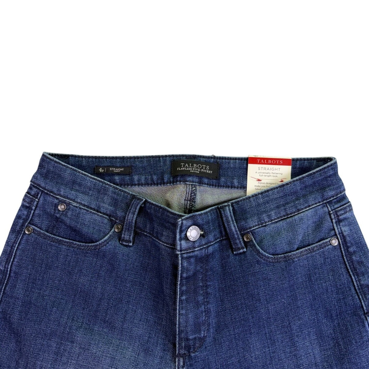 Talbots Womens Blue Straight Leg Five-Pocket Petite Jeans Size 4P